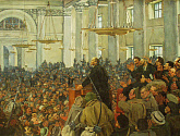  «Первое появление В. И. Ленина на заседании Петросовета в Смольном 25 октября 1917 года». 1927
